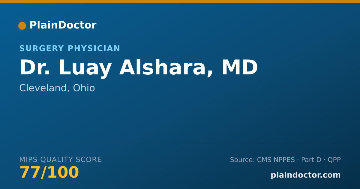Shareable card for Luay Alshara, MD - Surgery Physician, Cleveland, OH
