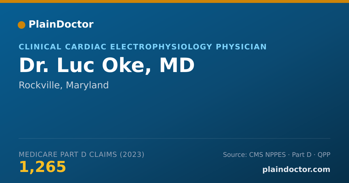 Shareable card for Luc Oke, MD - Clinical Cardiac Electrophysiology Physician, Rockville, MD