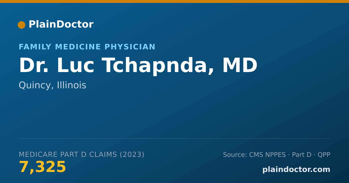 Shareable card for Luc Tchapnda, MD - Family Medicine Physician, Quincy, IL