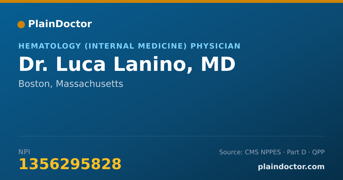 Shareable card for Luca Lanino, MD - Hematology (Internal Medicine) Physician, Boston, MA