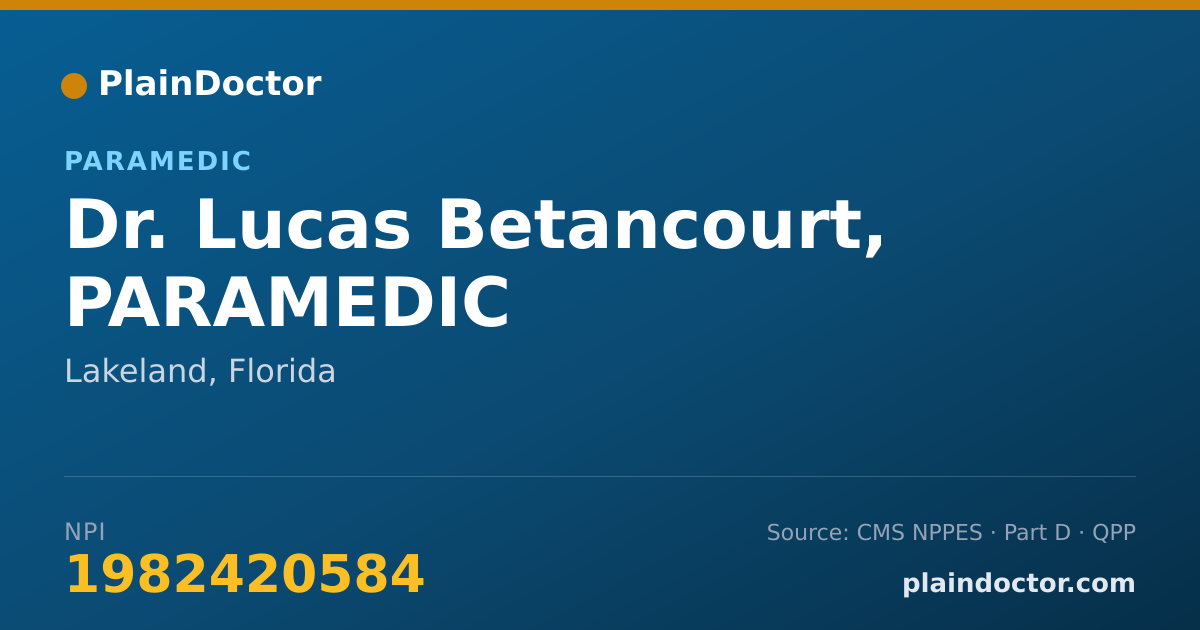 Shareable card for Lucas Betancourt, PARAMEDIC - Paramedic, Lakeland, FL