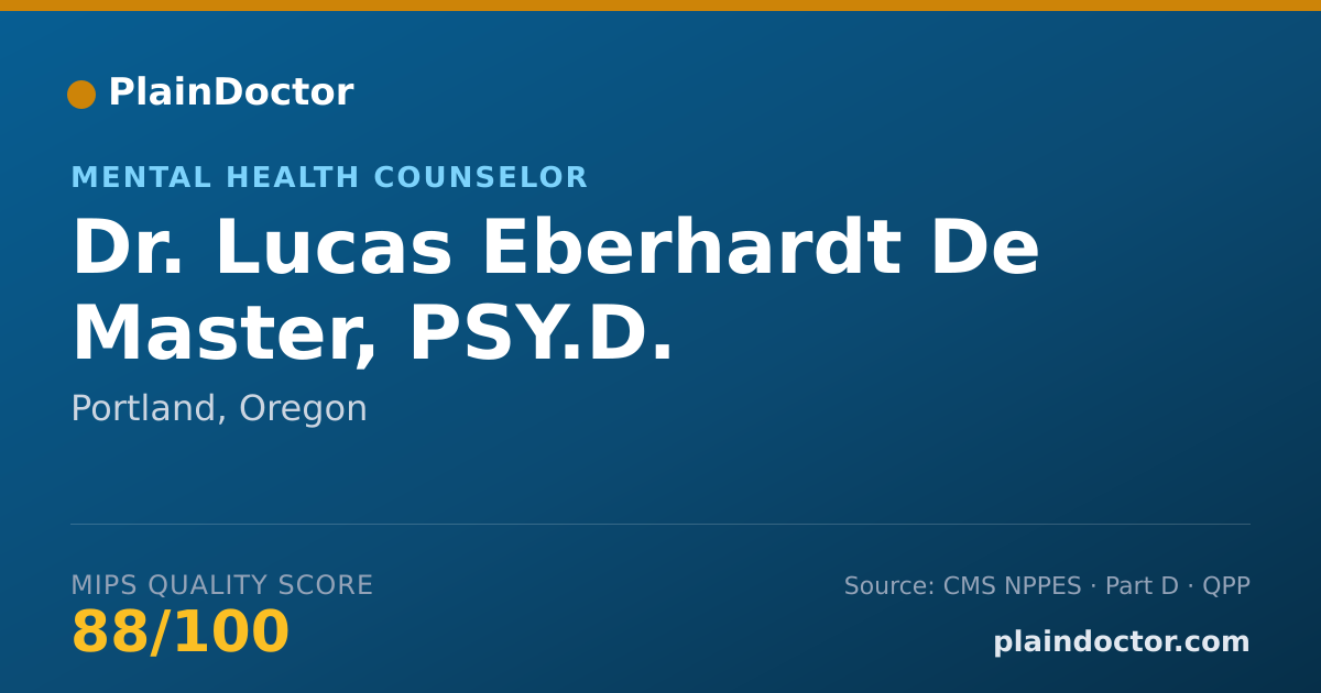 Shareable card for Lucas Eberhardt De Master, PSY.D. - Mental Health Counselor, Portland, OR