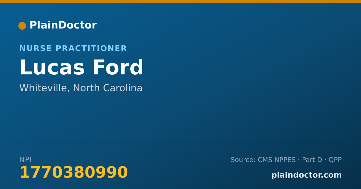 Shareable card for Lucas Ford - Nurse Practitioner, Whiteville, NC