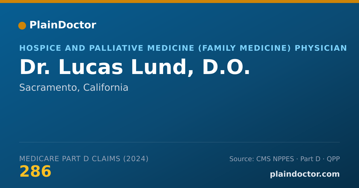 Shareable card for Lucas Lund, D.O. - Hospice and Palliative Medicine (Family Medicine) Physician, Sacramento, CA