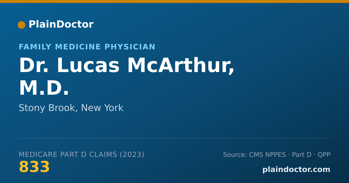 Shareable card for Lucas McArthur, M.D. - Family Medicine Physician, Stony Brook, NY