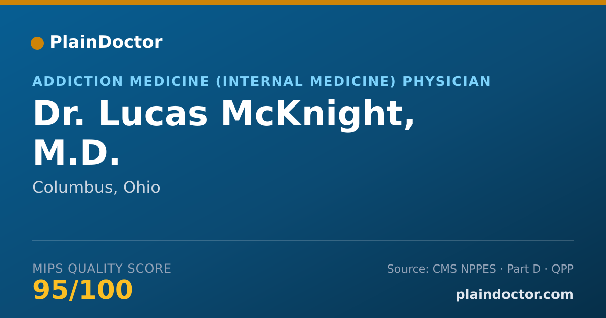 Shareable card for Lucas McKnight, M.D. - Addiction Medicine (Internal Medicine) Physician, Columbus, OH