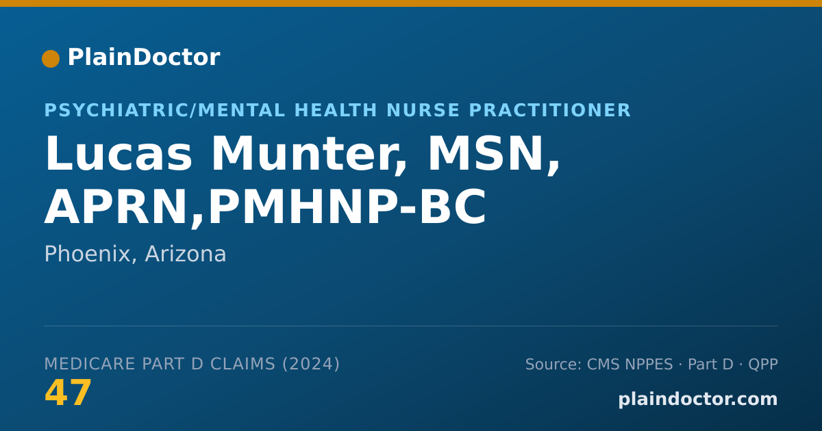 Shareable card for Lucas Munter, MSN, APRN,PMHNP-BC - Psychiatric/Mental Health Nurse Practitioner, Phoenix, AZ