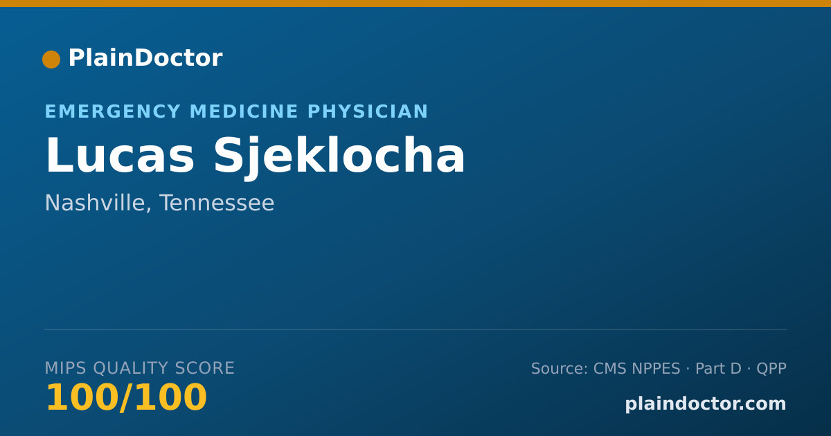 Shareable card for Lucas Sjeklocha - Emergency Medicine Physician, Nashville, TN