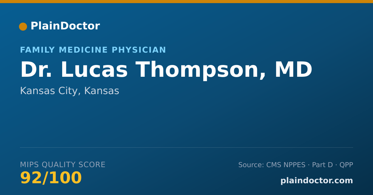 Shareable card for Lucas Thompson, MD - Family Medicine Physician, Kansas City, KS