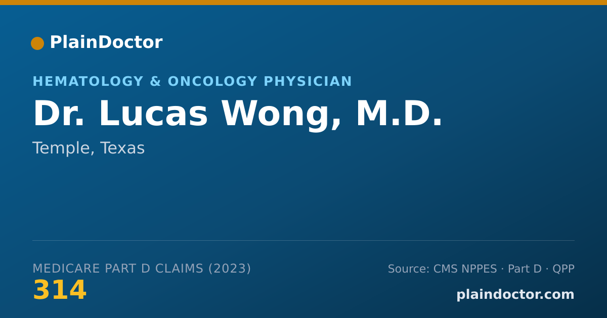 Shareable card for Lucas Wong, M.D. - Hematology & Oncology Physician, Temple, TX