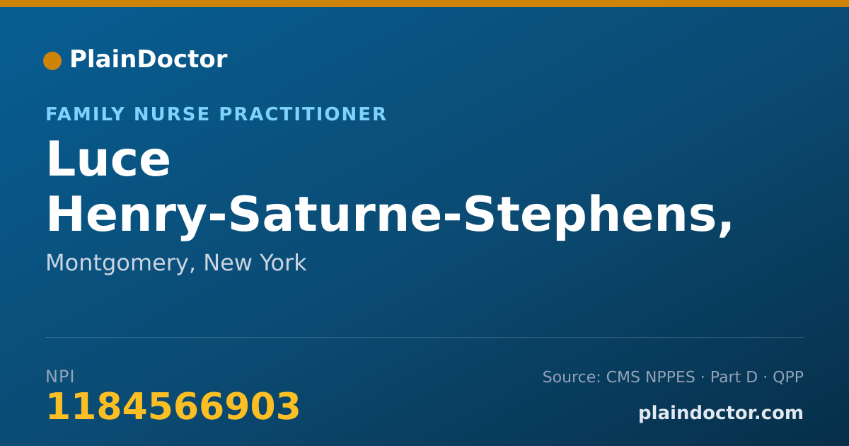 Shareable card for Luce Henry-Saturne-Stephens, FNP - Family Nurse Practitioner, Montgomery, NY
