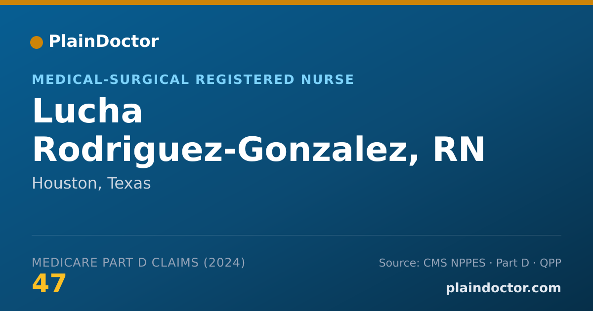 Shareable card for Lucha Rodriguez-Gonzalez, RN - Medical-Surgical Registered Nurse, Houston, TX