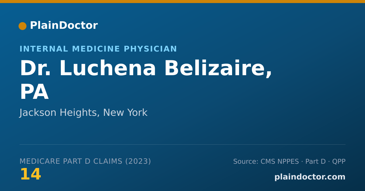 Shareable card for Luchena Belizaire, PA - Internal Medicine Physician, Jackson Heights, NY