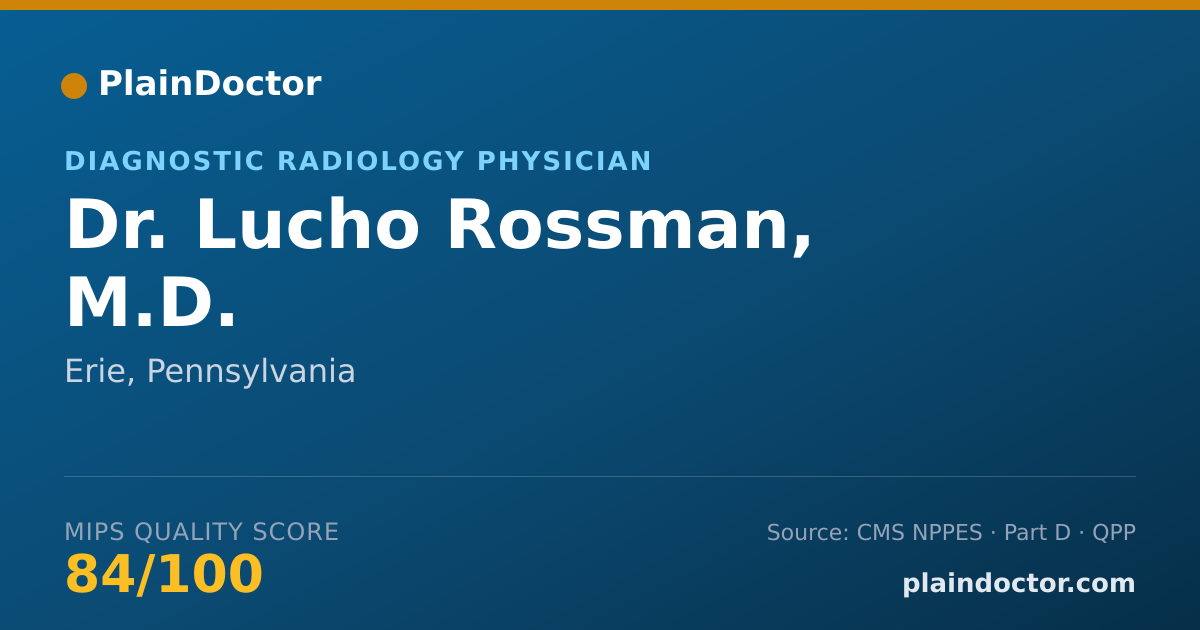 Shareable card for Lucho Rossman, M.D. - Diagnostic Radiology Physician, Erie, PA
