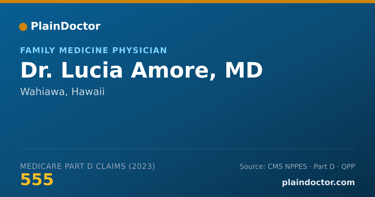 Shareable card for Lucia Amore, MD - Family Medicine Physician, Wahiawa, HI