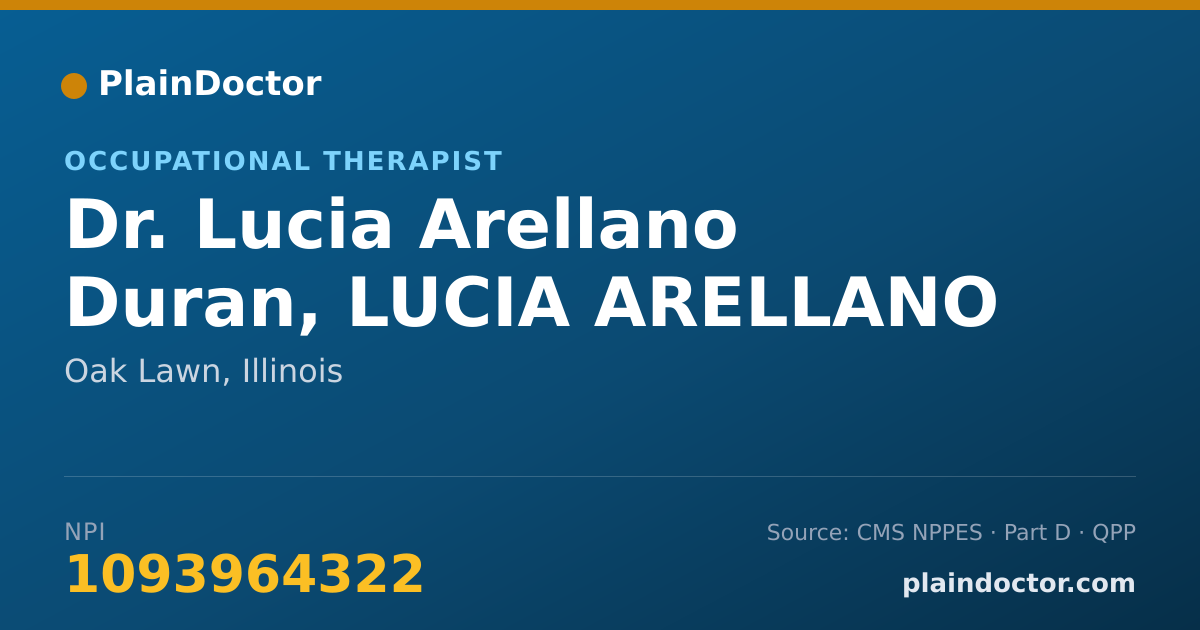 Shareable card for Lucia Arellano Duran, LUCIA ARELLANO OTR/L - Occupational Therapist, Oak Lawn, IL