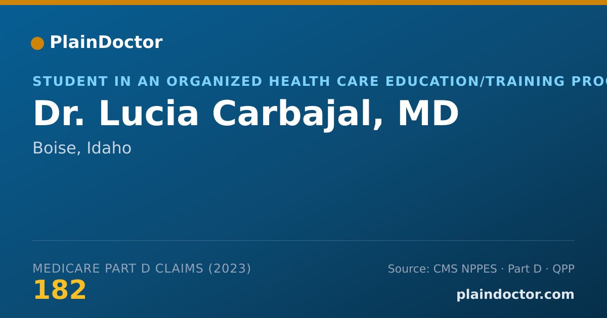 Shareable card for Lucia Carbajal, MD - Student in an Organized Health Care Education/Training Program, Boise, ID