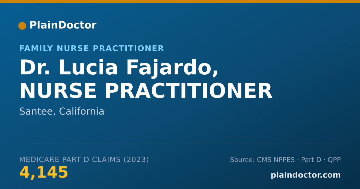 Shareable card for Lucia Fajardo, NURSE PRACTITIONER - Family Nurse Practitioner, Santee, CA