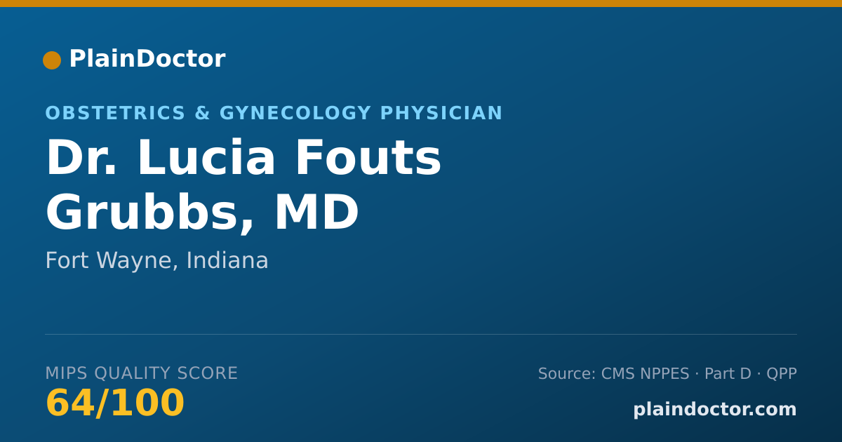 Shareable card for Lucia Fouts Grubbs, MD - Obstetrics & Gynecology Physician, Fort Wayne, IN