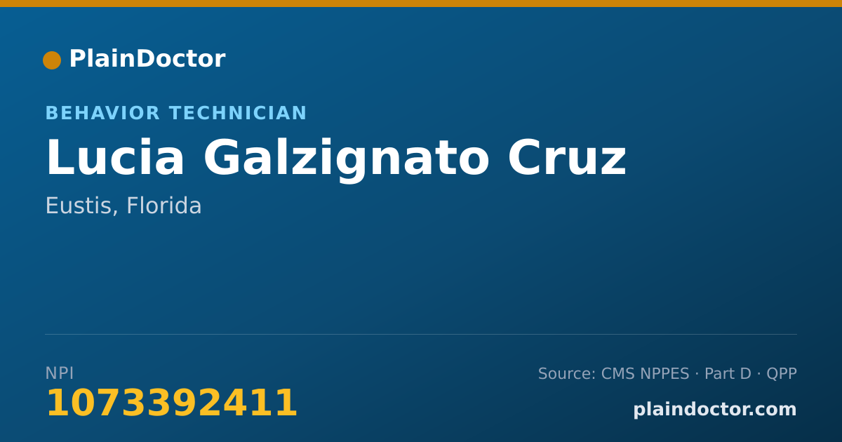 Shareable card for Lucia Galzignato Cruz - Behavior Technician, Eustis, FL
