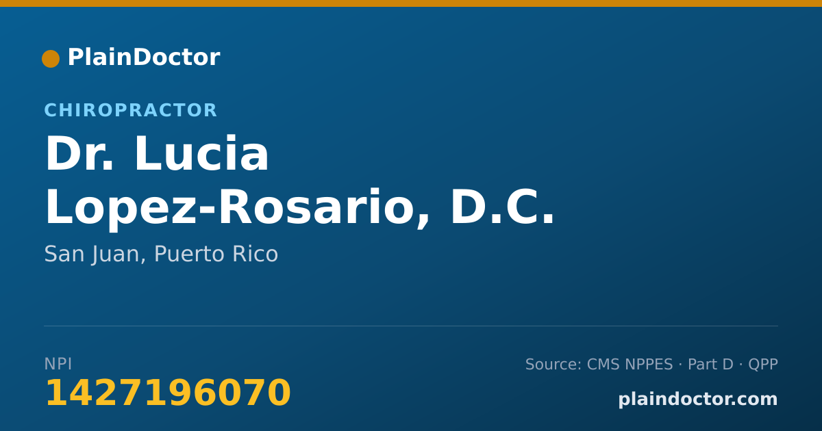 Shareable card for Lucia Lopez-Rosario, D.C. - Chiropractor, San Juan, PR