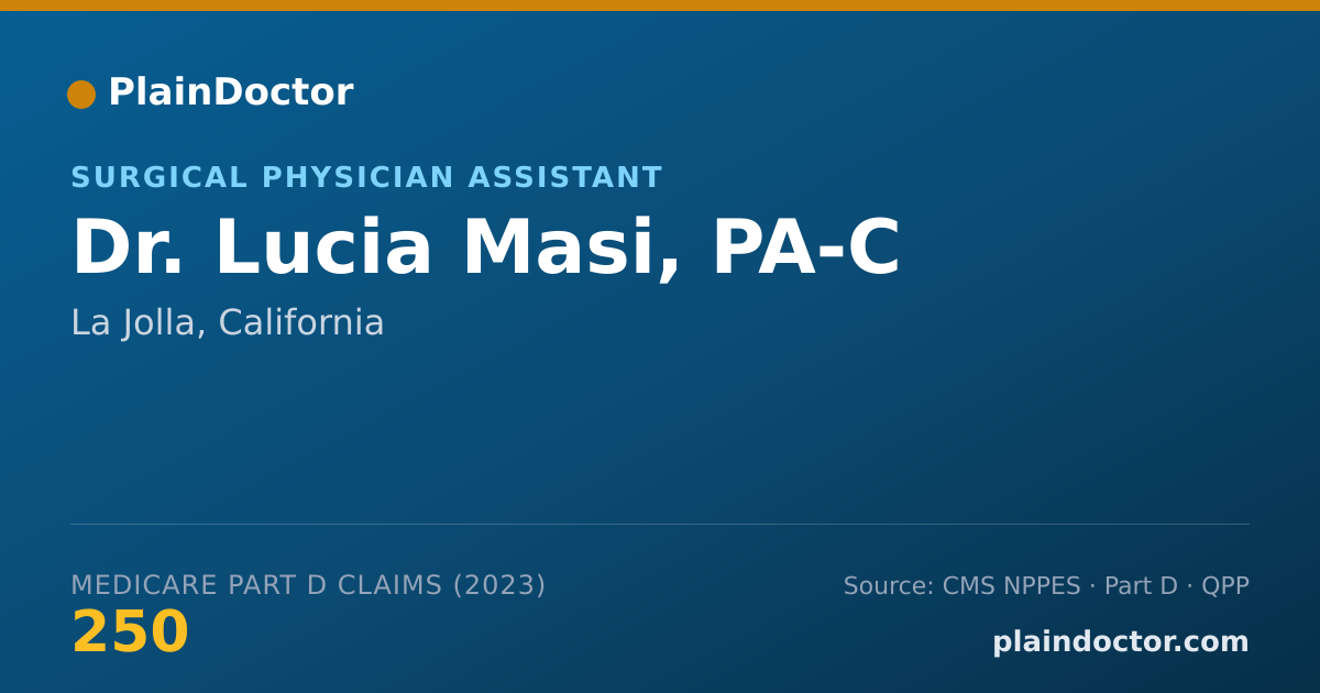 Shareable card for Lucia Masi, PA-C - Surgical Physician Assistant, La Jolla, CA