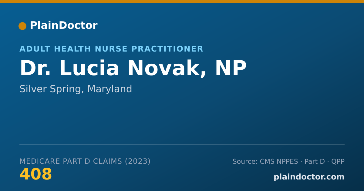 Shareable card for Lucia Novak, NP - Adult Health Nurse Practitioner, Silver Spring, MD
