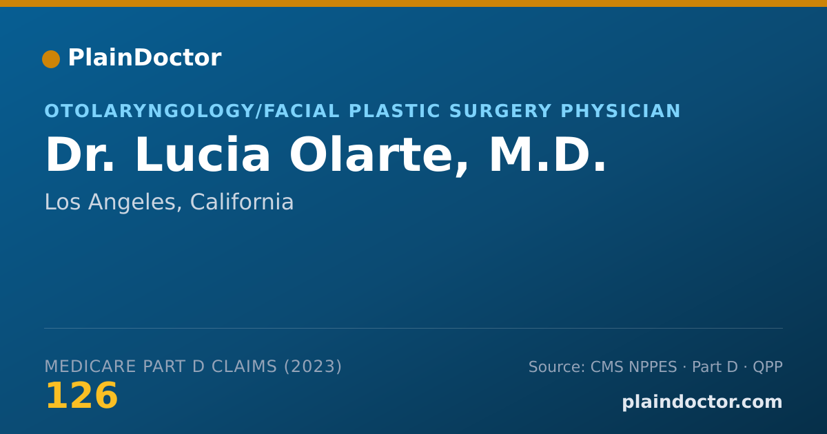 Shareable card for Lucia Olarte, M.D. - Otolaryngology/Facial Plastic Surgery Physician, Los Angeles, CA