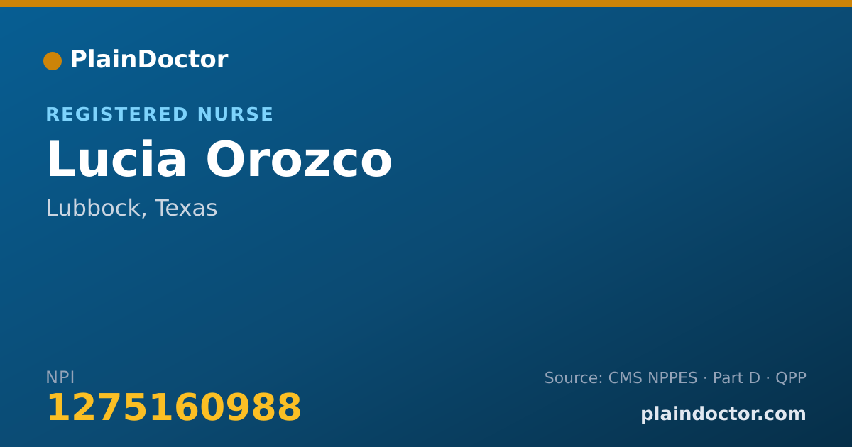 Shareable card for Lucia Orozco - Registered Nurse, Lubbock, TX