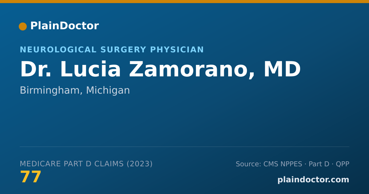 Shareable card for Lucia Zamorano, MD - Neurological Surgery Physician, Birmingham, MI
