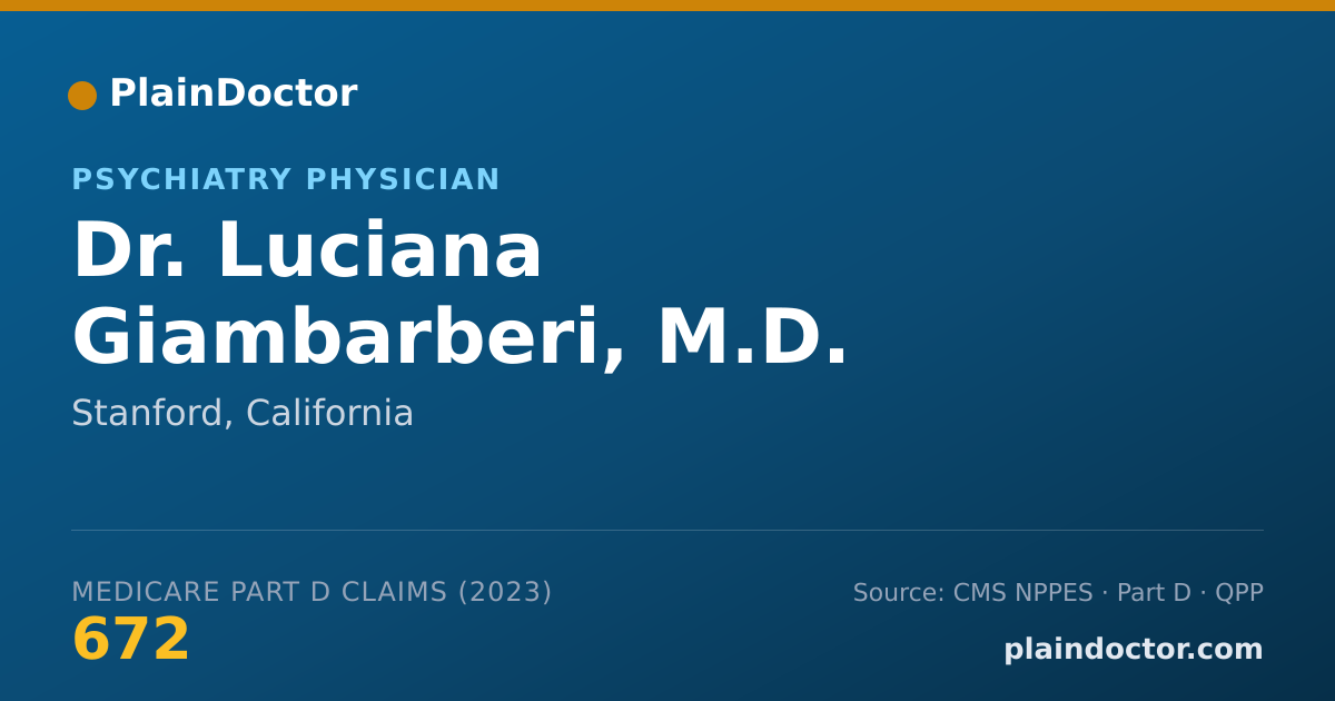 Shareable card for Luciana Giambarberi, M.D. - Psychiatry Physician, Stanford, CA