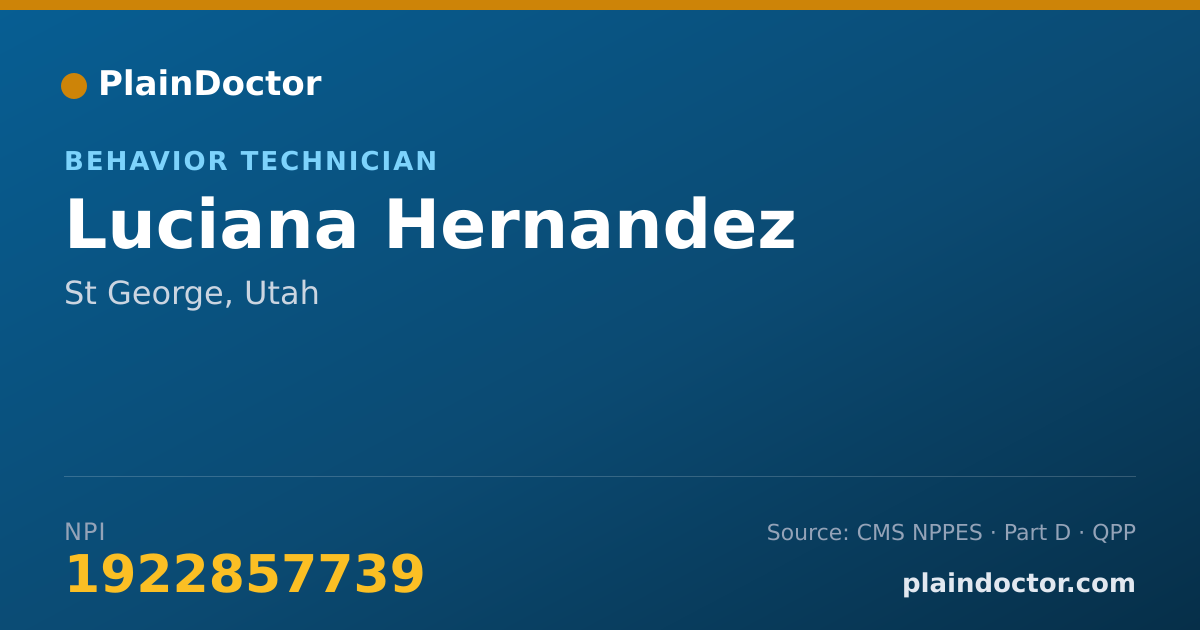 Shareable card for Luciana Hernandez - Behavior Technician, St George, UT