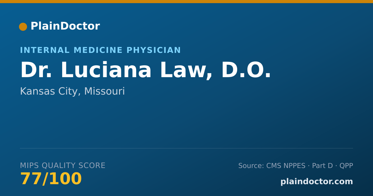 Shareable card for Luciana Law, D.O. - Internal Medicine Physician, Kansas City, MO