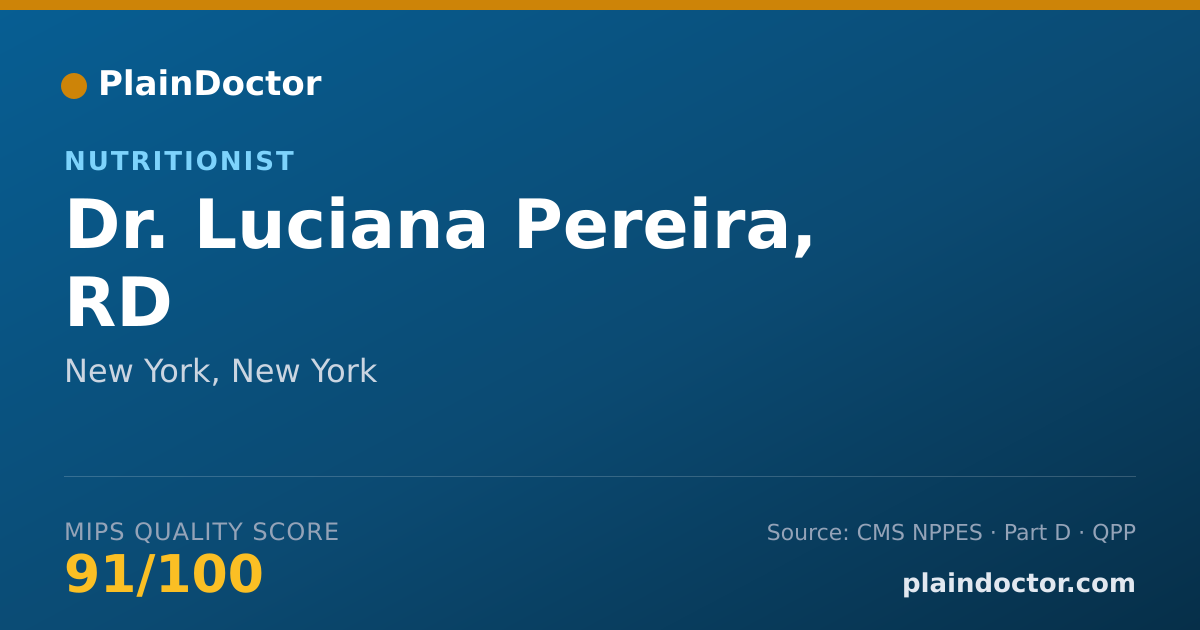 Shareable card for Luciana Pereira, RD - Nutritionist, New York, NY