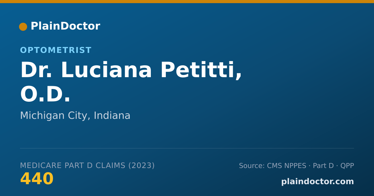 Shareable card for Luciana Petitti, O.D. - Optometrist, Michigan City, IN