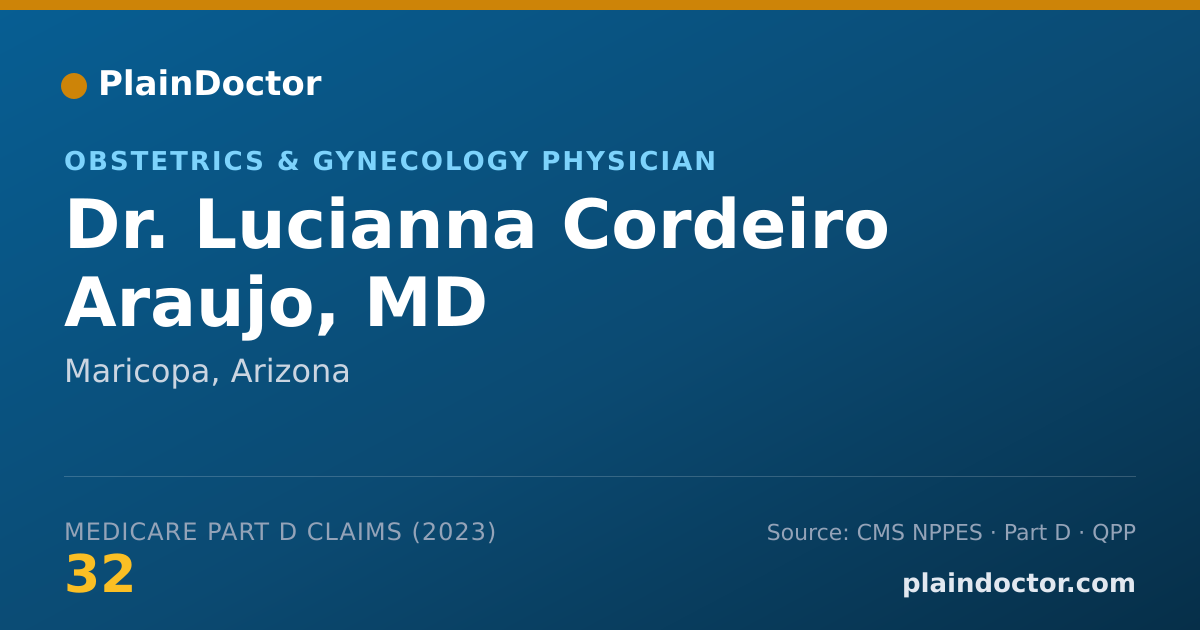 Shareable card for Lucianna Cordeiro Araujo, MD - Obstetrics & Gynecology Physician, Maricopa, AZ