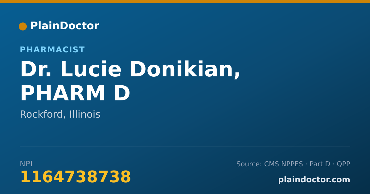 Shareable card for Lucie Donikian, PHARM D - Pharmacist, Rockford, IL