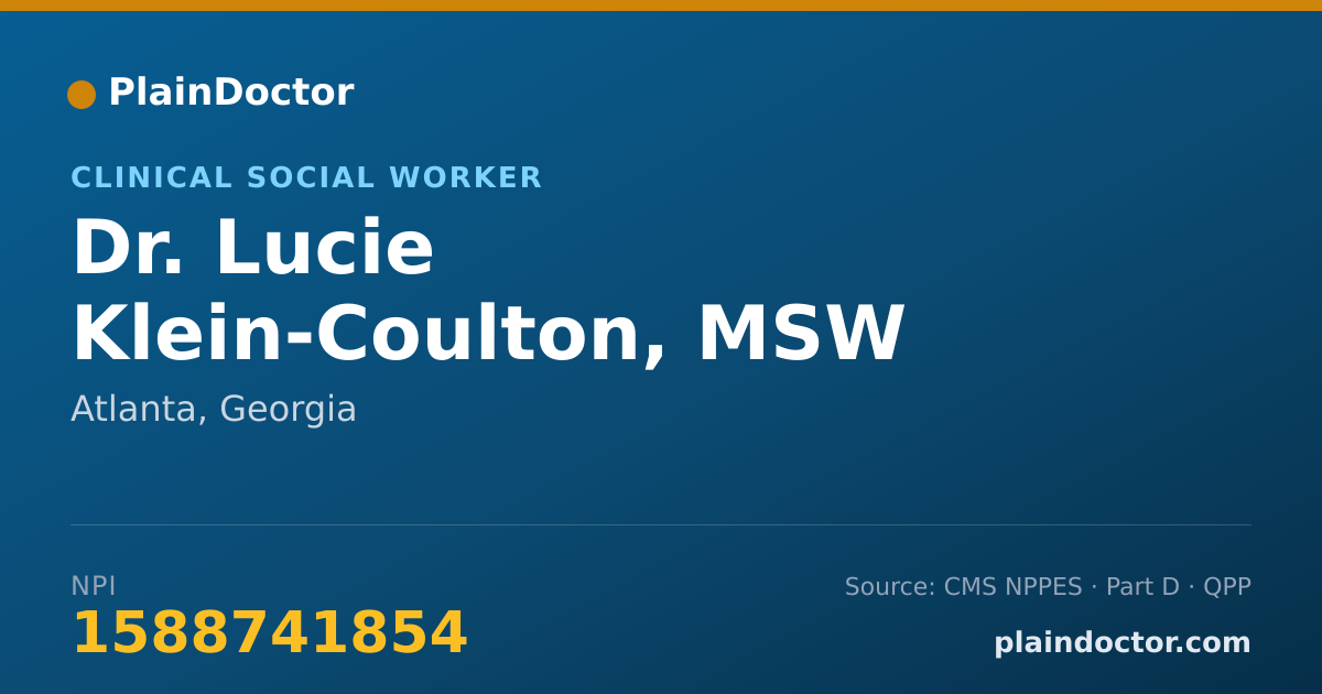 Shareable card for Lucie Klein-Coulton, MSW - Clinical Social Worker, Atlanta, GA