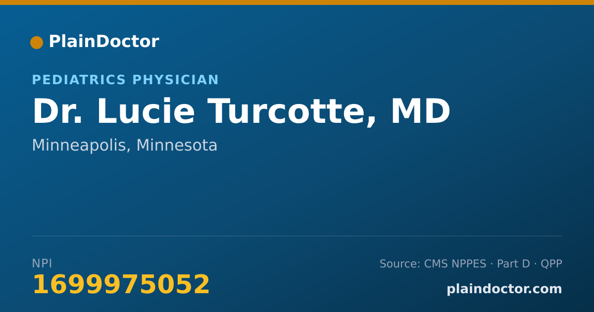 Shareable card for Lucie Turcotte, MD - Pediatrics Physician, Minneapolis, MN