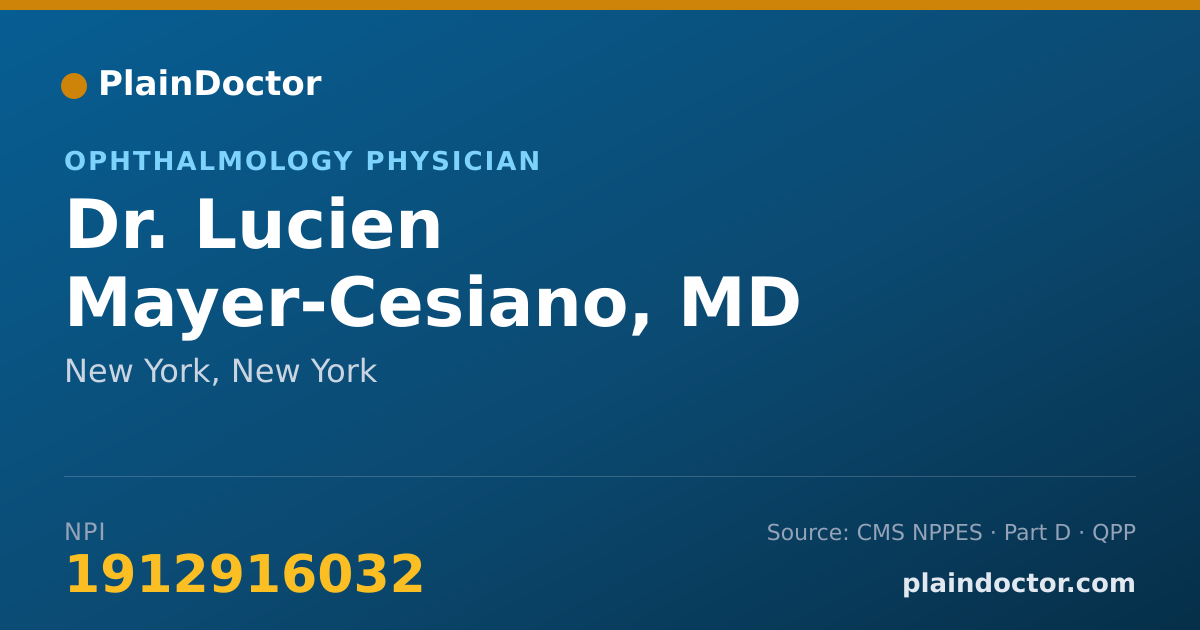 Shareable card for Lucien Mayer-Cesiano, MD - Ophthalmology Physician, New York, NY