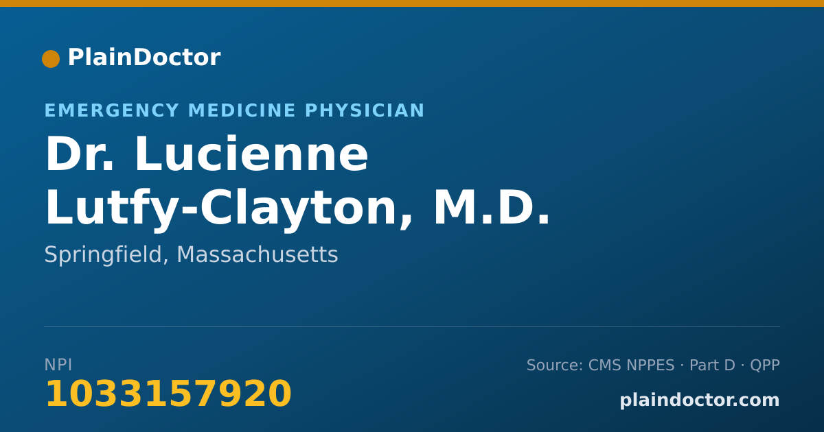 Shareable card for Lucienne Lutfy-Clayton, M.D. - Emergency Medicine Physician, Springfield, MA