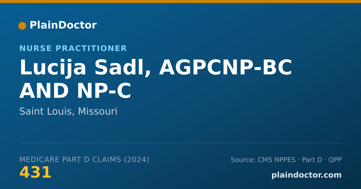 Shareable card for Lucija Sadl, AGPCNP-BC AND NP-C - Nurse Practitioner, Saint Louis, MO