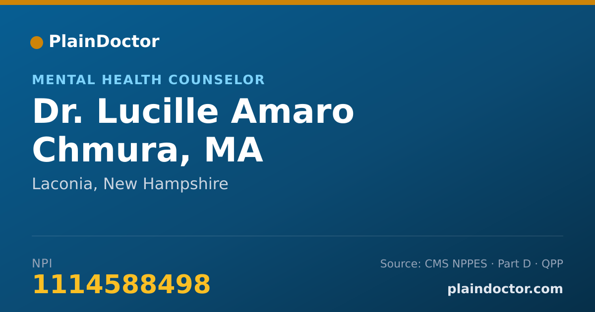 Shareable card for Lucille Amaro Chmura, MA - Mental Health Counselor, Laconia, NH