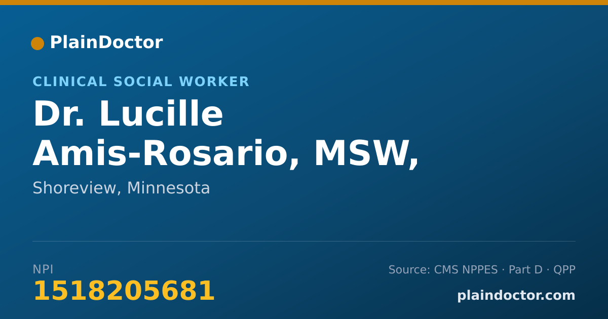 Shareable card for Lucille Amis-Rosario, MSW, LICSW - Clinical Social Worker, Shoreview, MN