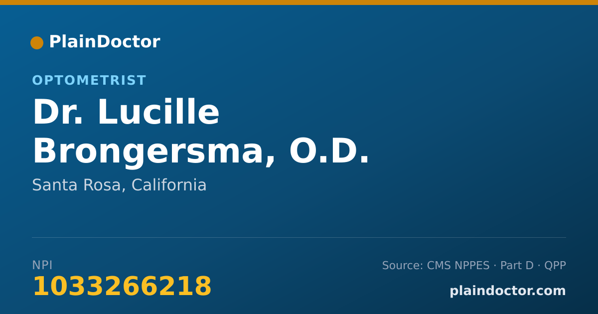 Shareable card for Lucille Brongersma, O.D. - Optometrist, Santa Rosa, CA