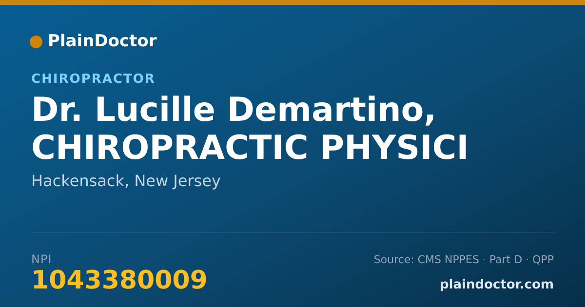 Shareable card for Lucille Demartino, CHIROPRACTIC PHYSICI - Chiropractor, Hackensack, NJ