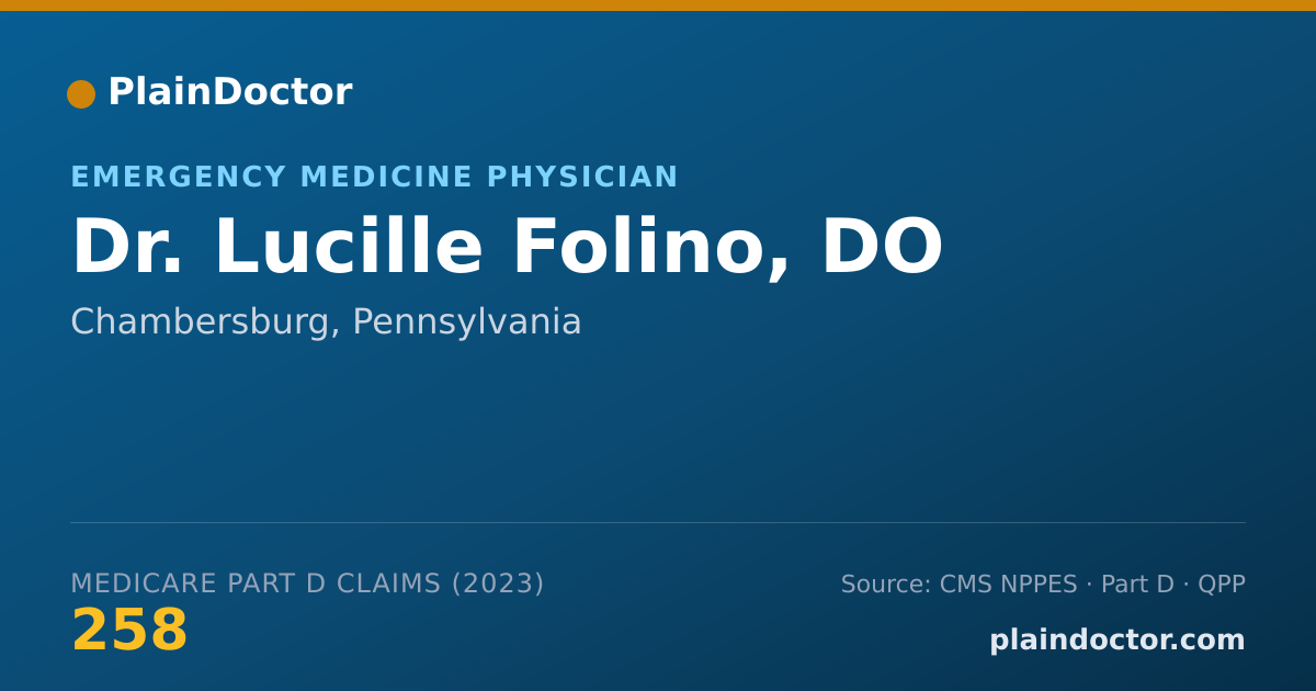 Shareable card for Lucille Folino, DO - Emergency Medicine Physician, Chambersburg, PA