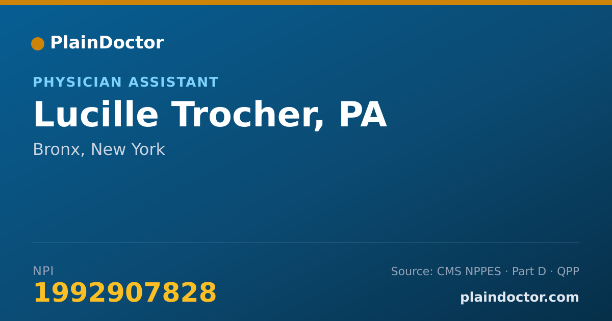 Shareable card for Lucille Trocher, PA - Physician Assistant, Bronx, NY