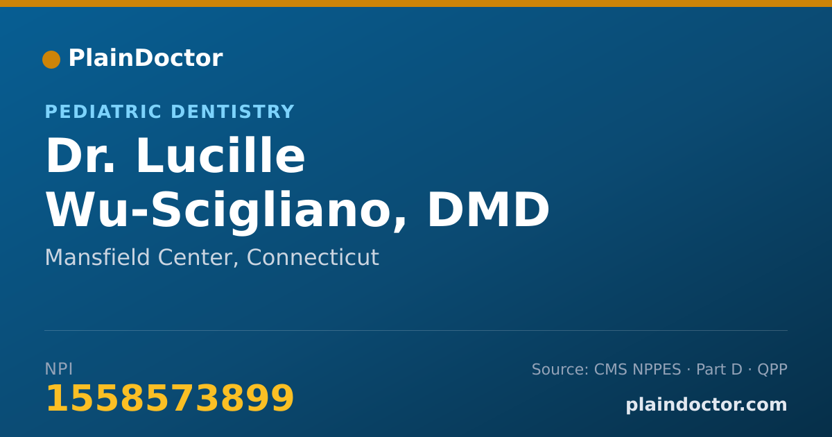 Shareable card for Lucille Wu-Scigliano, DMD - Pediatric Dentistry, Mansfield Center, CT
