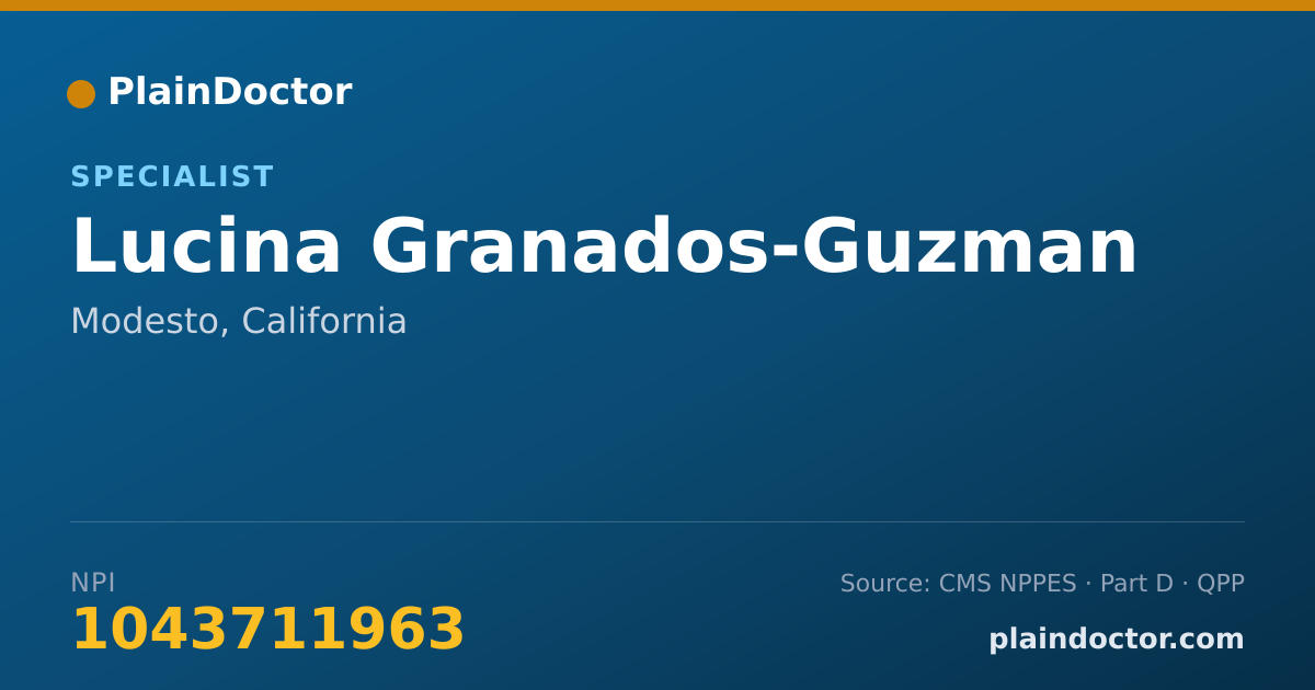 Shareable card for Lucina Granados-Guzman - Specialist, Modesto, CA